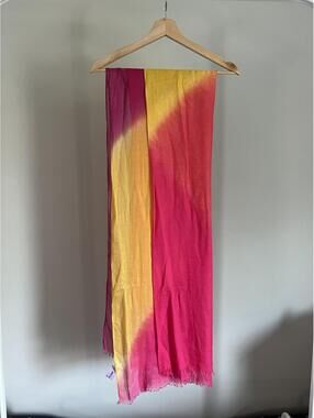 Tie Dye Silk Blend Pashmina Scarf Beach Cover Up Wrap Skirt